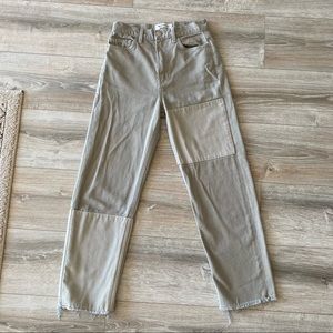 Reformation Ryan Tonal Patch High Rise Straight Jeans